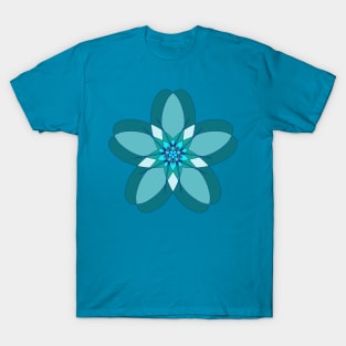 Geometric Blue Flower T-Shirt